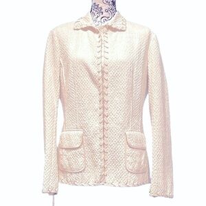 CHEBY Vintage Sporty Cream Woman’s Blazer Size 16  EU 46 Made in Italy